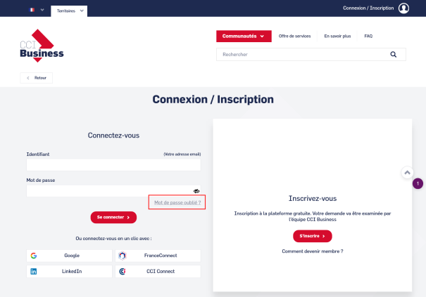 Mot de passe oublié