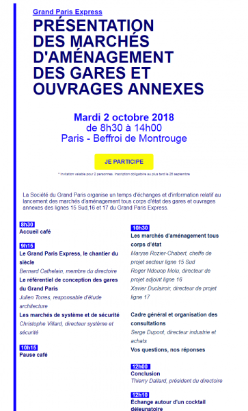SGP : Présentation des marchés d'aménagement des gares et ouvrages annexes SGP : présentation des marchés d'aménagement des gares et ouvrages annexes